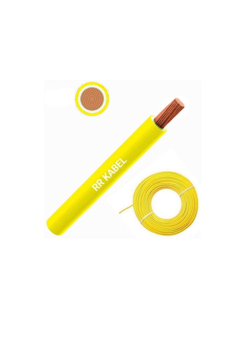RR Multi Strand Pure Copper Single Core Flexible Cables Trirated Electrolytic Conductor up to 105C Fire Resist Electric Panel Wire BS6231 ISO9001 CE Compliant 100Y 90m Roll 0.5mm Yellow - Image 2