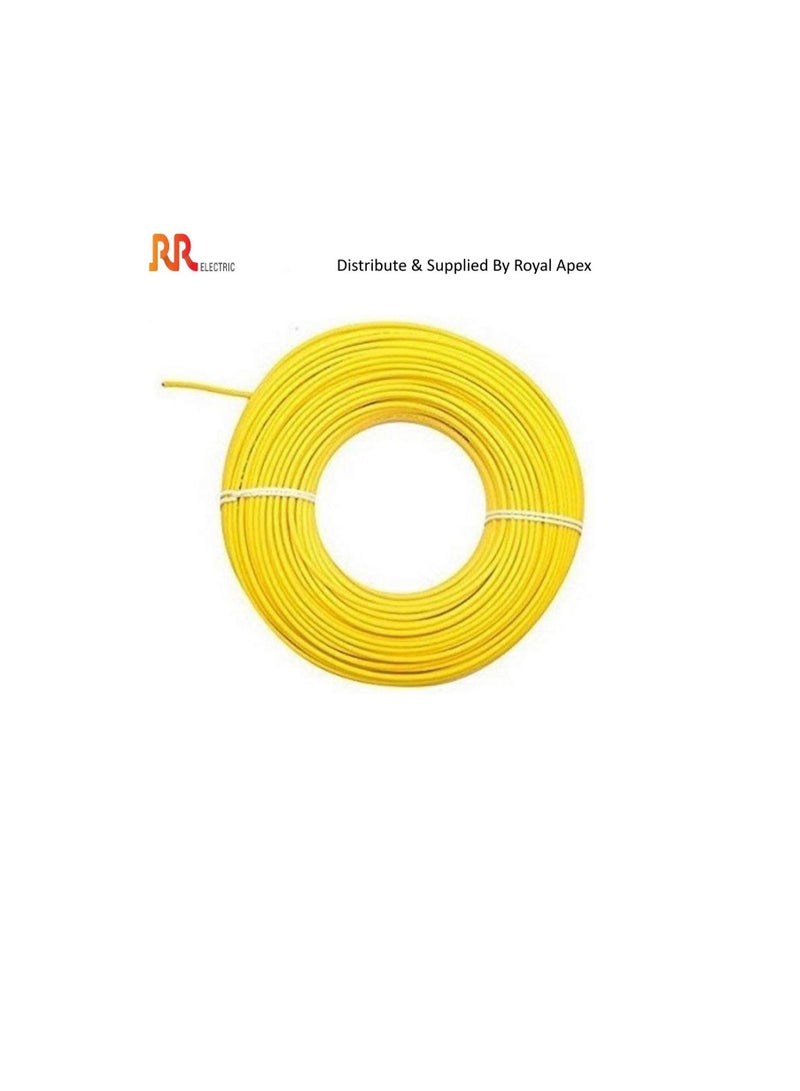 RR Multi Strand Pure Copper Single Core Flexible Cables Trirated Electrolytic Conductor up to 105C Fire Resist Electric Panel Wire BS6231 ISO9001 CE Compliant 100Y 90m Roll 0.5mm Yellow - Image 1