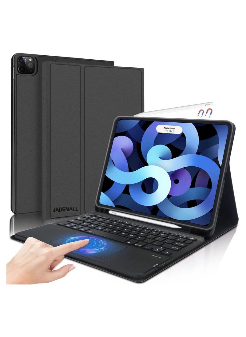 iPad Keyboard Case for iPad Air 4th Generation, Detachable Wireless Bluetooth Trackpad Keyboard, Smart Folio Cover with Pencil Holder, Fit for iPad Pro 11 Inch 2021/2020/2018 - Image 1