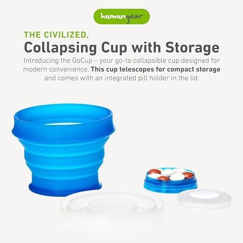 humangear GoCup | Compact Storage | On the Go Cup | BPA-free, PC-free, Phthalate-Free, Large (8 fl.oz/237ml), Blue - Image 2