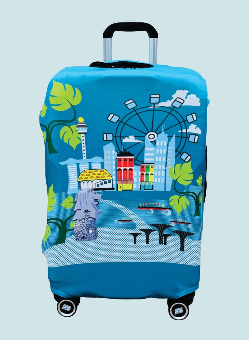 BRITISH TOURISTER Luggage Cover – Washable Elasticated Suitcase Protector – Stretchable Anti-Scratch Dustproof Cover for 24/28 Inch Trolley Bag – Travel Accessory  - Image 1