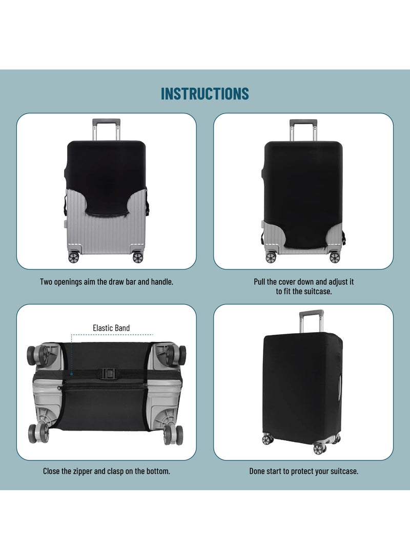 BRITISH TOURISTER Luggage Cover – Washable Elasticated Suitcase Protector – Stretchable Anti-Scratch Dustproof Cover for 24/28 Inch Trolley Bag – Travel Accessory  - Image 5