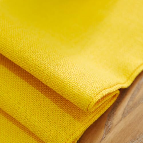 NATUS WEAVER 4 Piece Soft Handmade Faux Linen Place Mats Heat Resistant Dining Table Place Mats Kitchen Table Mats 12x18 Yellow - Image 4
