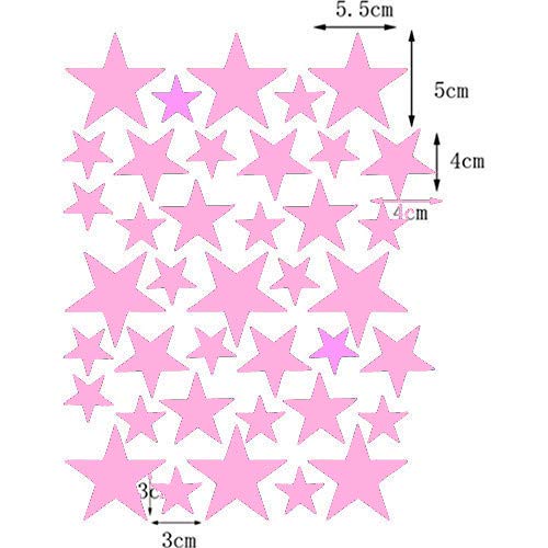 BugyBagy Wall Decals Baby Pink Stars for Kids Room  3-4-5centimeter Mix 112 Pcs  Easy to Peel Easy to Stick  Safe On Walls and Paint  Vinyl Decor by Bugybagy. (Matte Baby Pink)  - Image 5