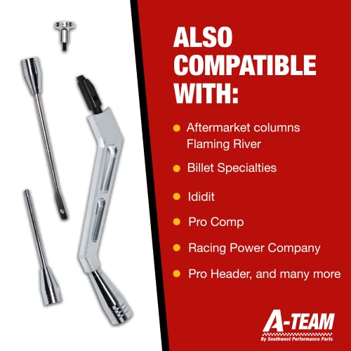 A-Team Performance - Polished Billet Aluminum Column Shifter Lever Turn Signal Hazard Boots Tilt - Compatible with GM Column 1967 to 1994 Chevrolet Buick Oldsmobile Pontiac and Cadillac - Image 4