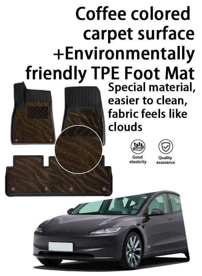 Generic Automobile floor mat, suitable for Tesla model3, 2024 model, double-layer high-end customization, antifouling, waterproof, easy to wipe, goodcar.  - Image 2