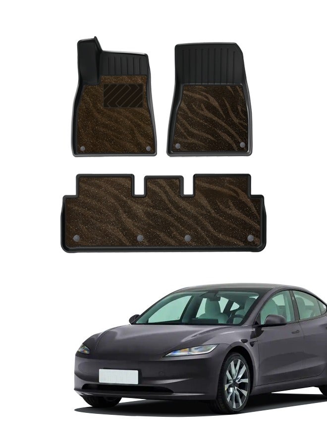 Generic Automobile floor mat, suitable for Tesla model3, 2024 model, double-layer high-end customization, antifouling, waterproof, easy to wipe, goodcar.  - Image 1