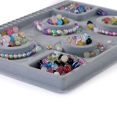 ambitieux Jewelry Beading Design Board – Grey Silicone Bead Tray with Storage Wells & Numbered Groove for Necklace & Bracelet Making (Bracelet Board) - Image 2