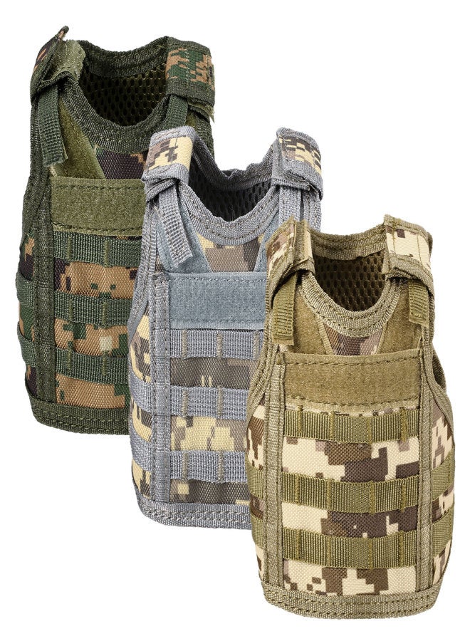 3 Pack Tactical Beer Vest Molle Mini Miniature Beverage Bottle Can Cooler Holder Sleeve - Image 3