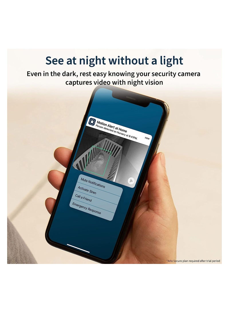 Arlo Essential Indoor Camera - 1080p Video with Privacy Shield, Plug-in, Night Vision, 2-Way Audio, Siren, Direct to WiFi No Hub Needed, Wireless Security - Image 4