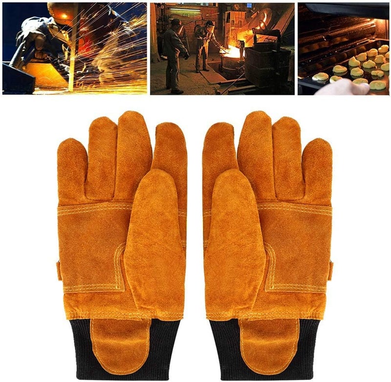 klarako Fireproof Gloves, Pair of EN420 Fire Gloves In Cow Leather Fire Gloves - Image 5