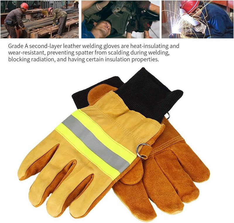 klarako Fireproof Gloves, Pair of EN420 Fire Gloves In Cow Leather Fire Gloves - Image 3
