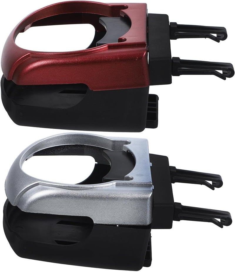 Car Air Vent Cup Holder 2pcs Vertical Auto Drink Holder with Silver and Red Finish Compatible with Most Vehicles for Travel and Daily Use - Image 1