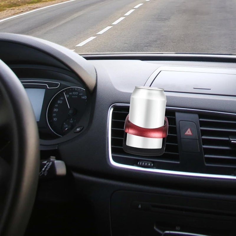 Car Air Vent Cup Holder 2pcs Vertical Auto Drink Holder with Silver and Red Finish Compatible with Most Vehicles for Travel and Daily Use - Image 4