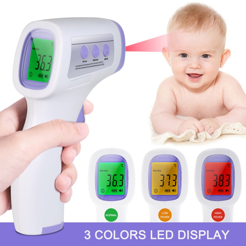 Infrared Thermometer: White High-precision Infrared Sensor - Stable Reliable Performance Dual-mode Temperature Tester for Home Daily Health Monitoring & Ambient Object Measurement - Image 1