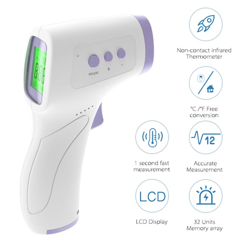 Infrared Thermometer: White High-precision Infrared Sensor - Stable Reliable Performance Dual-mode Temperature Tester for Home Daily Health Monitoring & Ambient Object Measurement - Image 2