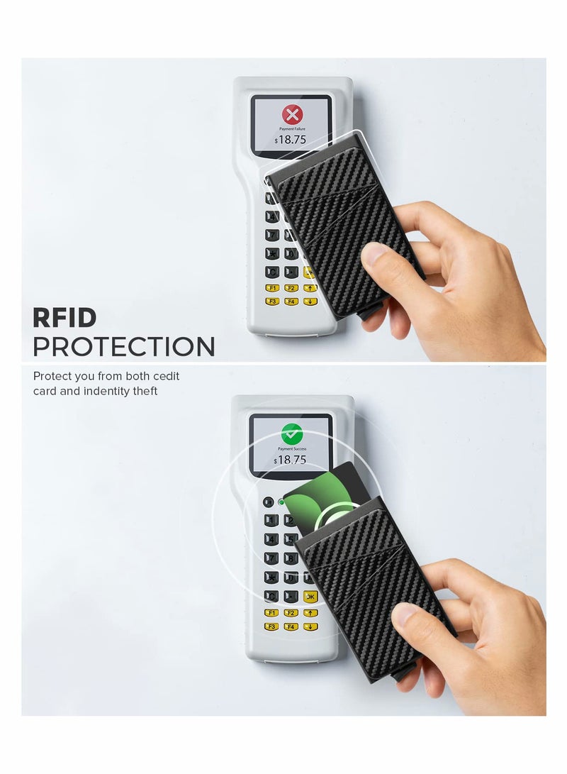 Card Holder Wallet with Coin Pocket Magnetic Closure Pop Up Cards Credit Card Holder - Image 3