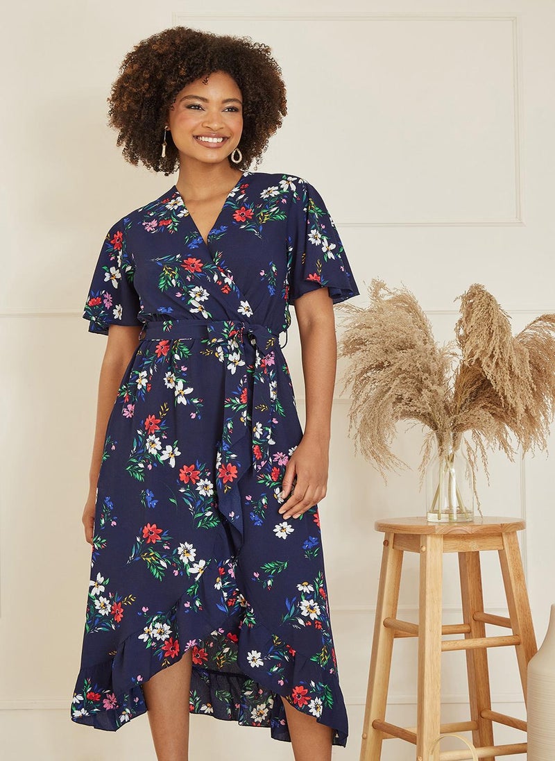 MELA LONDON Floral Print Wrap Dress - Image 1