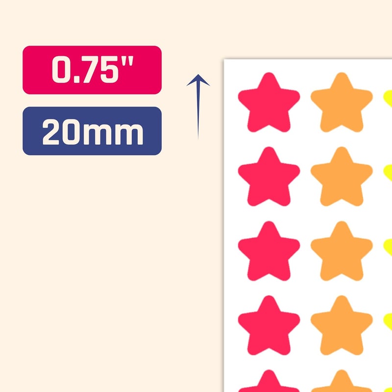 TownStix 800 Pieces 34 inch  Star Stickers for Kids Reward 8 Colors - Image 2