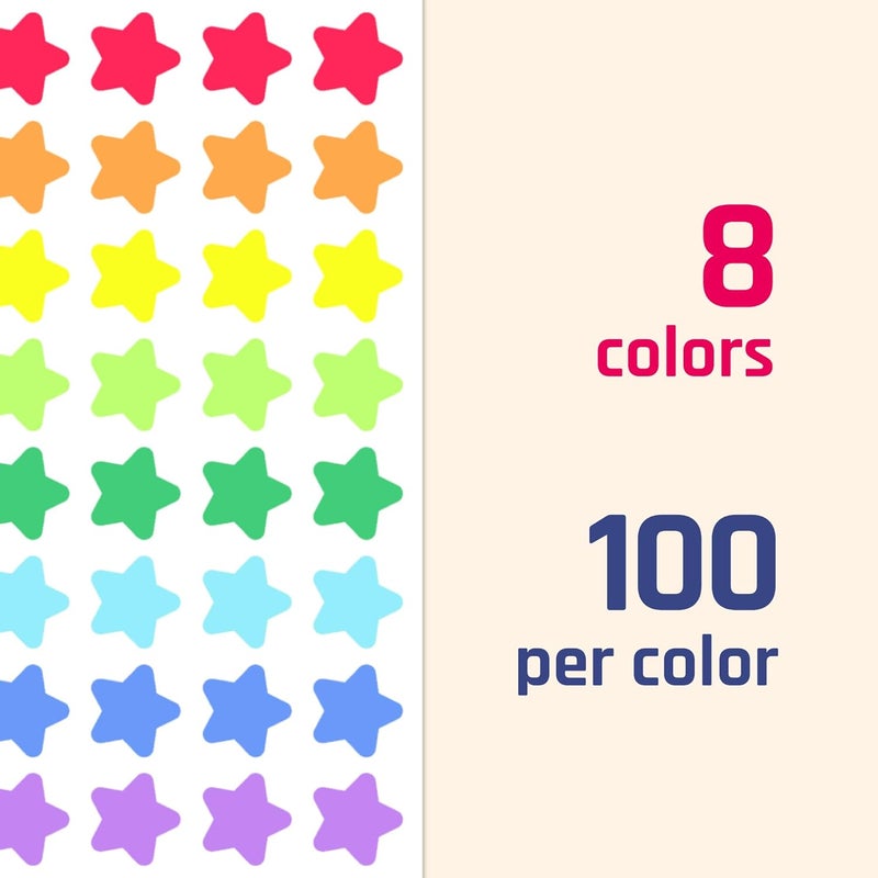 TownStix 800 Pieces 34 inch  Star Stickers for Kids Reward 8 Colors - Image 4