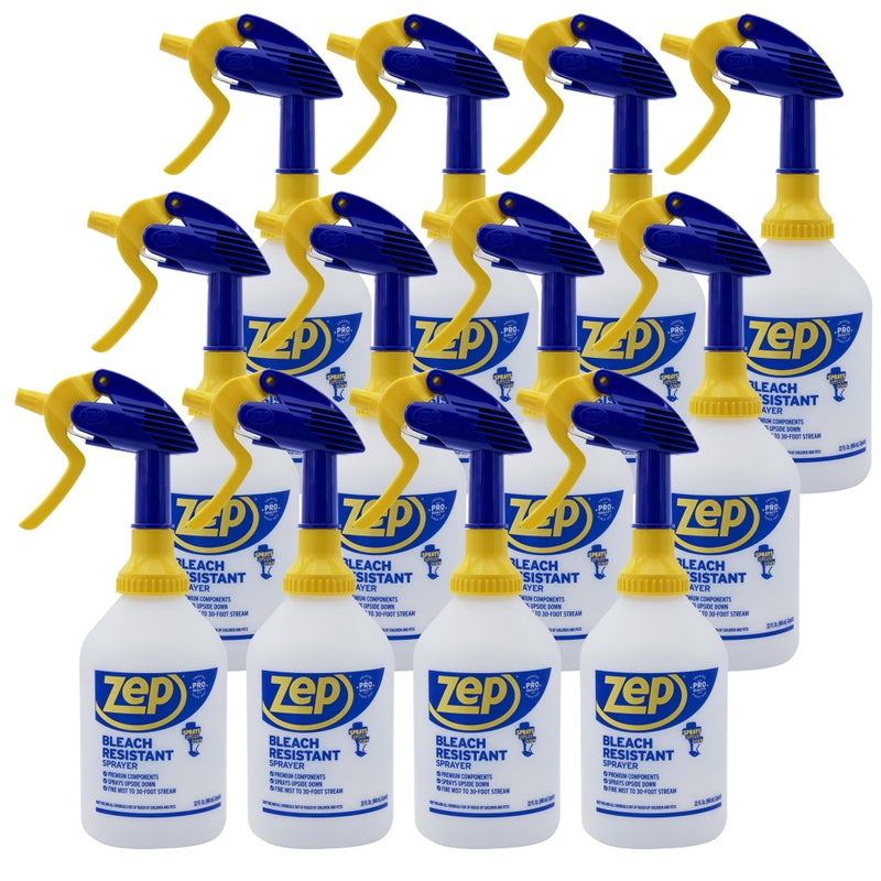 Zep Professional Sprayer Bottle White 32 oz Case of 12  ZUPRO230 Foot Stream Spray or a Fine Mist Adjustable Nozzle Measurements Bleach Resistant for up to a Year - Image 3
