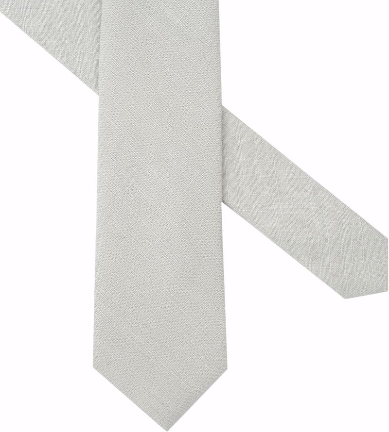 BELLUNO Men's Skinny Ties, Cotton Linen Blend 2.5 inch Solid Neckties - Image 3