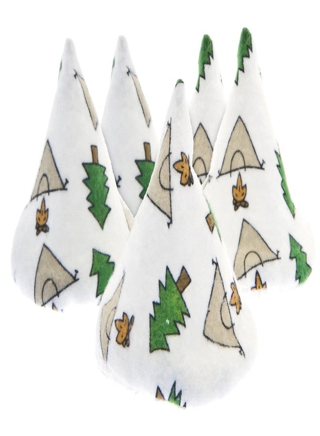 Beba Bean Washable Cotton Pee-Pee Teepees That Shield Baby Boys Pee During Diaper Changes. Makes a Great add-on Gift for a Baby Shower Thanks to its Fun, Gift-Ready Store Packaging. 5 Pack. Camping - Image 1