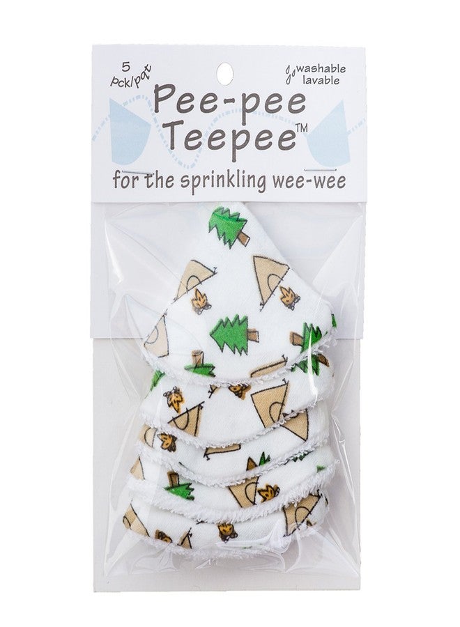 Beba Bean Washable Cotton Pee-Pee Teepees That Shield Baby Boys Pee During Diaper Changes. Makes a Great add-on Gift for a Baby Shower Thanks to its Fun, Gift-Ready Store Packaging. 5 Pack. Camping - Image 2