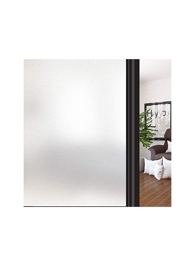 Zaboon Window Privacy Film, Removable Glass Covering Anti UV Opaque for Bathroom, Opaque Static Cling Heat Control Door Sticker for Home Office Living Room, Non-Adhesive (Matte White, 11.8" x 78.7") - Image 2