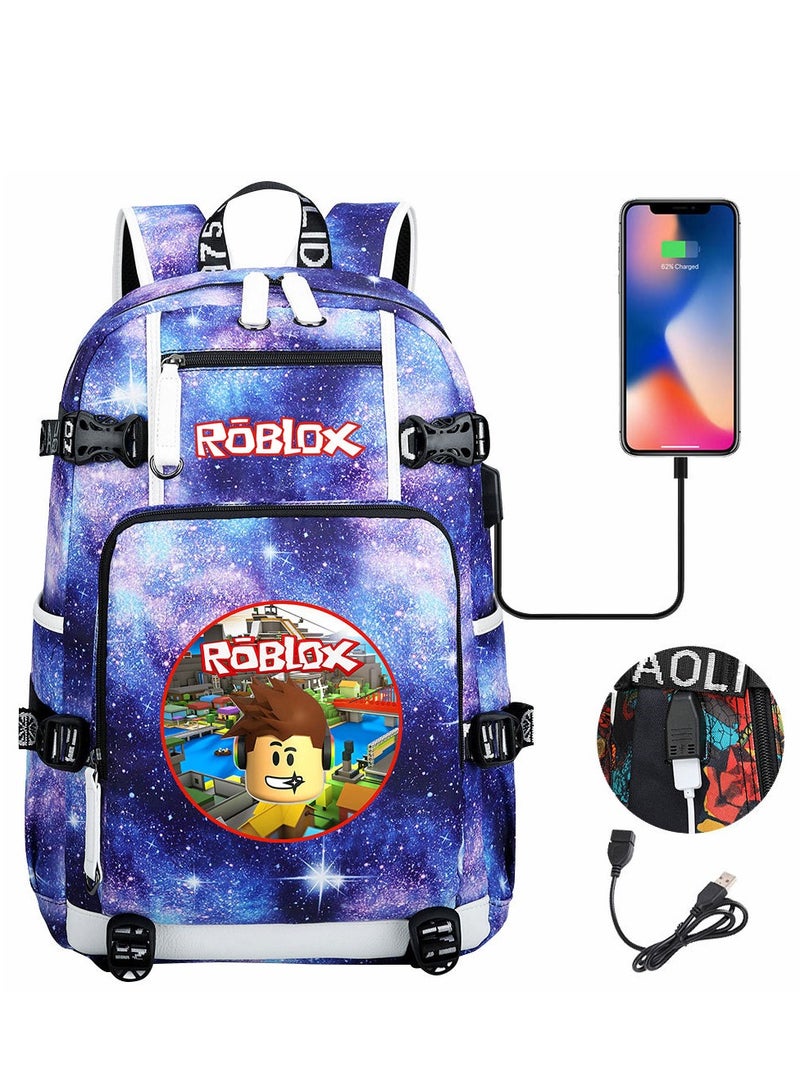 Roblox USB Headset Teen Casual Travel Backpack