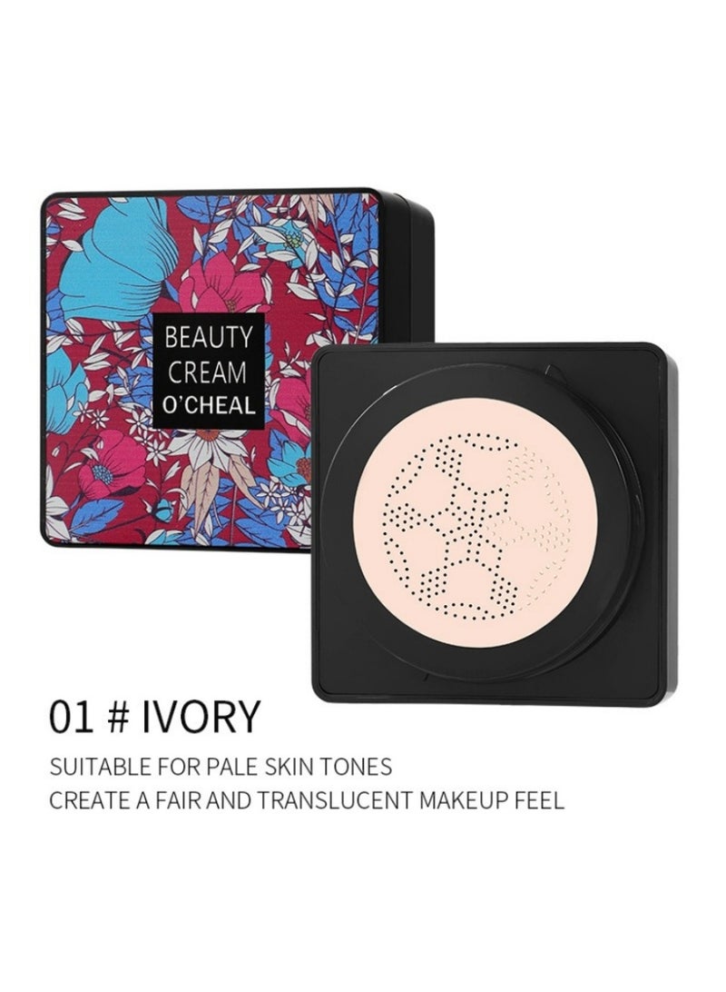 OCHEAL Mushroom Head Cushion BB Cream – Natural Beige Shade 02 – Lightweight, Hydrating & Buildable Coverage with Concealer + Primer Effect - Image 2