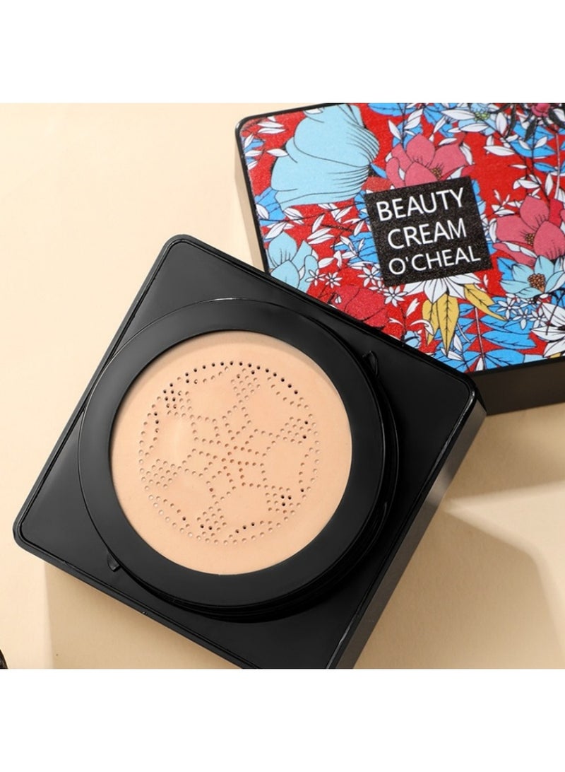 OCHEAL Mushroom Head Cushion BB Cream – Natural Beige Shade 02 – Lightweight, Hydrating & Buildable Coverage with Concealer + Primer Effect - Image 3