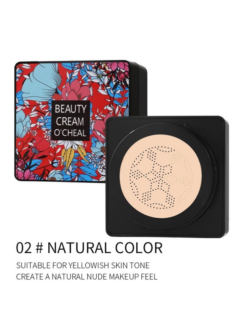 OCHEAL Mushroom Head Cushion BB Cream – Natural Beige Shade 02 – Lightweight, Hydrating & Buildable Coverage with Concealer + Primer Effect - Image 4