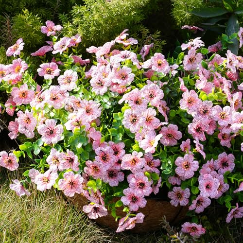 trytuny Artificial Flowers for Outdoor, UV Resistant Fake Silk Flowers, Realistic Faux Plants for Outside Indoor Porch Patio Window Box Planter Home Decor (20, Pink) - Image 5
