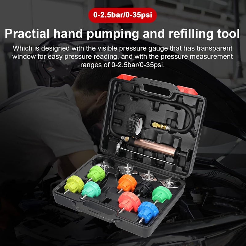 Eacam Universal Car-Tanks-Leak-Detection Automotive-Leakage-Detector Tool Radiator Water-Pressure Tester Auto Air Conditioning Cooling Coolant Vacuum Purge Tool Kit - Image 5