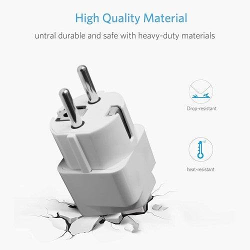 Stackfine 250V Universal 2 Pin to 3 Pin Conversion Plug Type F for Au Us UK to EU Europe Plug Ac Power Travel Adapter  - Image 2