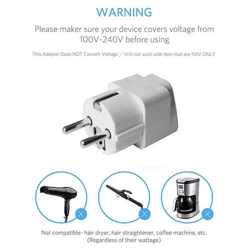 Stackfine 250V Universal 2 Pin to 3 Pin Conversion Plug Type F for Au Us UK to EU Europe Plug Ac Power Travel Adapter  - Image 5
