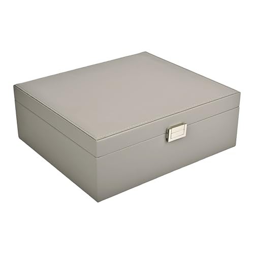 FONSIE Faux Leather Organizer Box grey, Jewellery box Organisers for women, jewelry Storage For Necklace, Earrings, Rings, Bracelet, Portable Storage Box Case With Dividers - Image 5