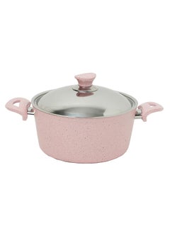 In-House 7 Pieces Turkish Granite Cookware Set with Steel Lid - Pink  - Image 4