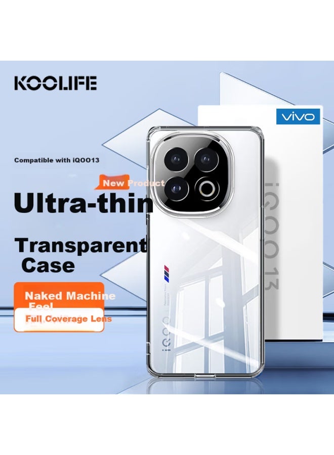 Koolife Transparent Case For Vivo Iqoo 13, Clear Protective Cover For Iqoo 13 With Full Lens Protection, Simple And Skin-friendly Soft Shell, Fingerprint-resistant Back Cover