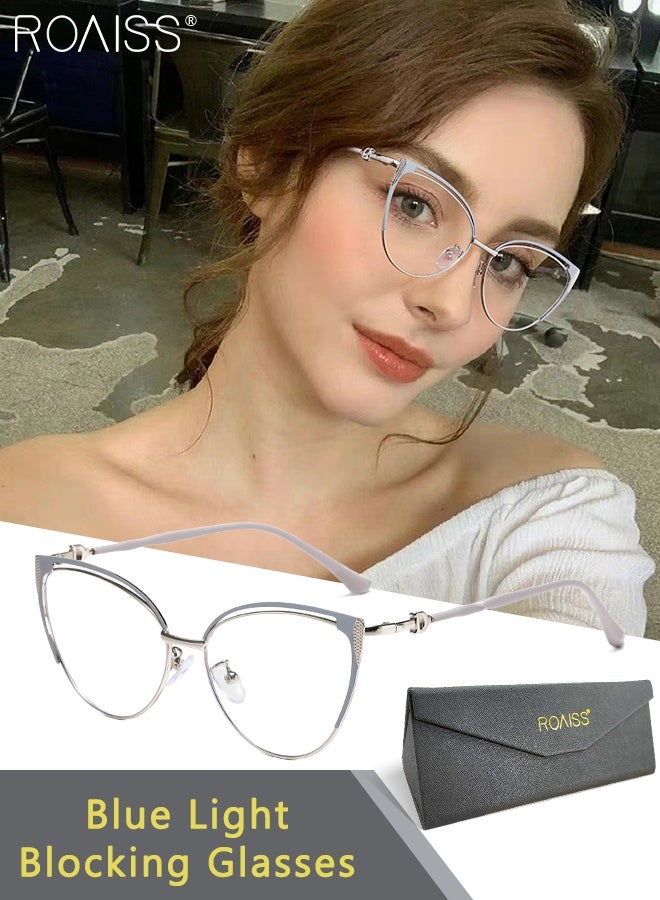 roaiss Women's Blue Light Blocking Glasses, Blue Light Filter Computer Reading Gaming TV Phones Cat Eye Eyeglasses, Fashion Anti Eyestrain Headache Eyewear 53mm - Image 1