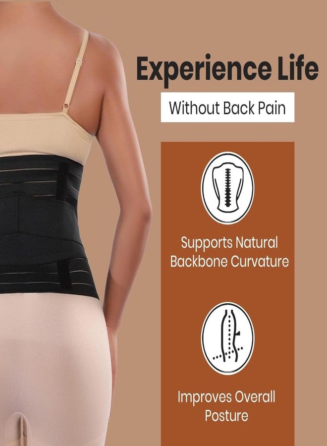 AHC ZIKKU Post Pregnancy Maternity Abdominal Belt/Band for Tummy Reduction, Slimming Waist, Lower Back Pain Relief after Delivery C section (Free Size, Black) - Image 3