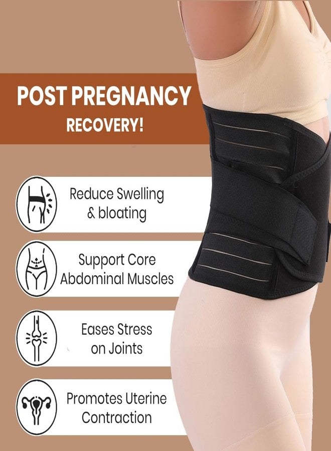 AHC ZIKKU Post Pregnancy Maternity Abdominal Belt/Band for Tummy Reduction, Slimming Waist, Lower Back Pain Relief after Delivery C section (Free Size, Black) - Image 2