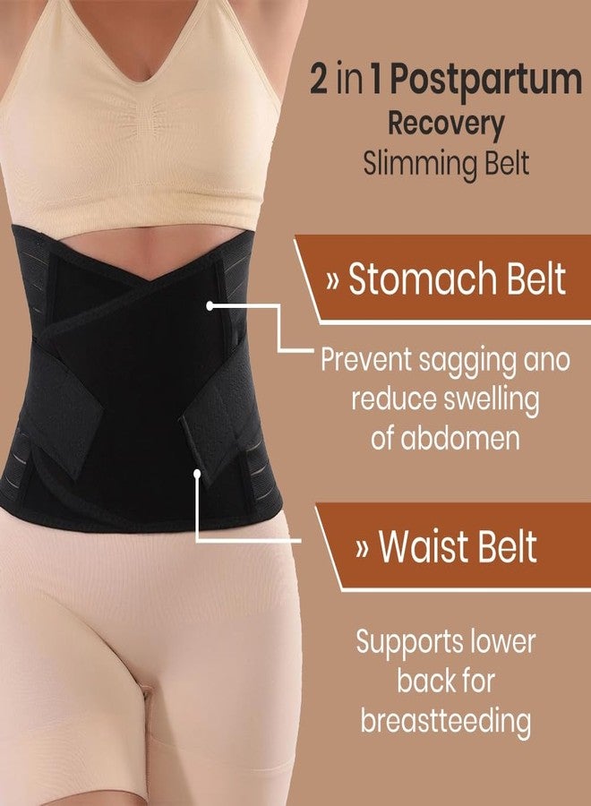 AHC ZIKKU Post Pregnancy Maternity Abdominal Belt/Band for Tummy Reduction, Slimming Waist, Lower Back Pain Relief after Delivery C section (Free Size, Black) - Image 4