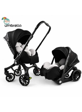 Umbrella X-Plus Stroller and Car Seat: Reversible, multi-position stroller.