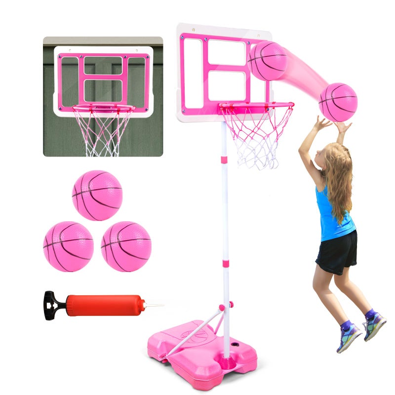 ShyLizard Kids Basketball Hoop with Stand Adjustable Height 35FT62FT Toddler Basketball Hoop Basketball Goal Outdoor Indoor Toys for Girls Age 3 4 5 6 7 8 Years Old GiftsPink - Image 4