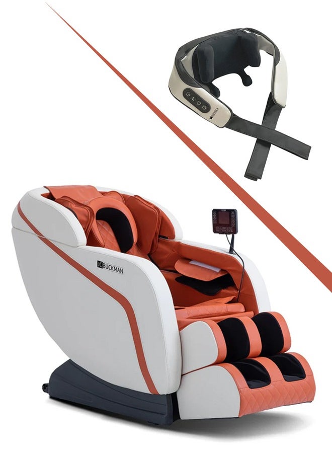 JC BUCKMAN RefreshUs + Shoulder Massager | Recliner | 6 Auto Programs | Full Body Airbags | Electric Shoulder Massager and Kneading Massage Pillow 