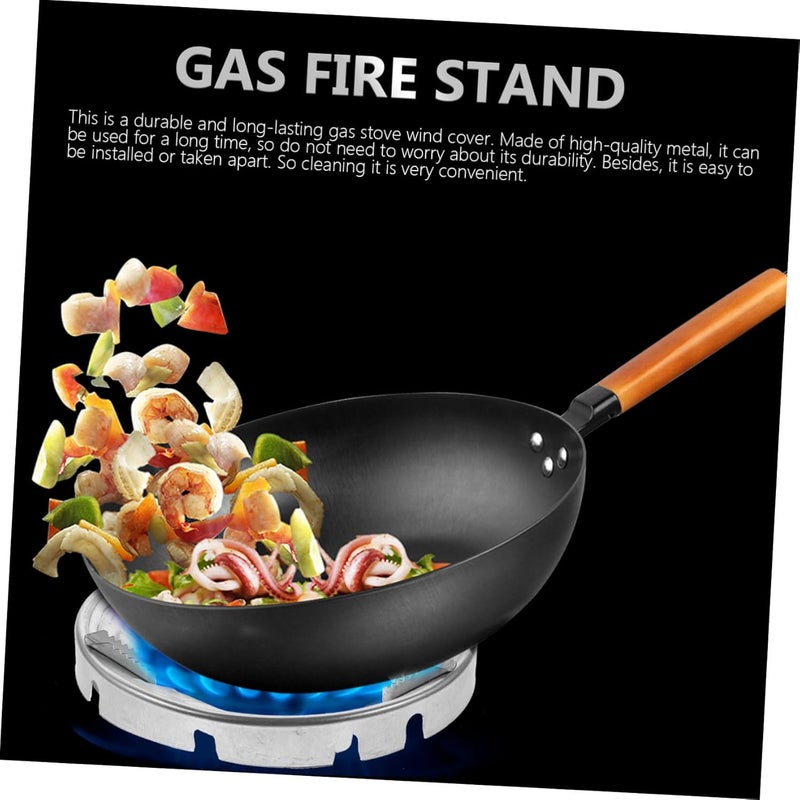 Windproof Gas Stove Cover Splatter Guard for Frying Gas Stove Holder Reducer Wok Stand - Image 5