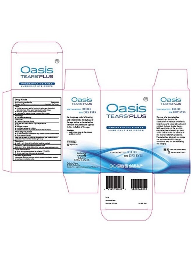 Oasis TEARS PLUS Preservative-Free Lubricant Eye Drops, 30 containers, 0.3 ML/0.01 FL OZ  - Image 4