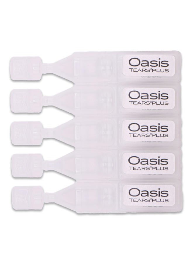 Oasis Tears قطرات عين مرطبة خالية من المواد الحافظة TEARS PLUS، 30 حاوية، 0.3 مل/0.01 أونصة سائلة - Image 3